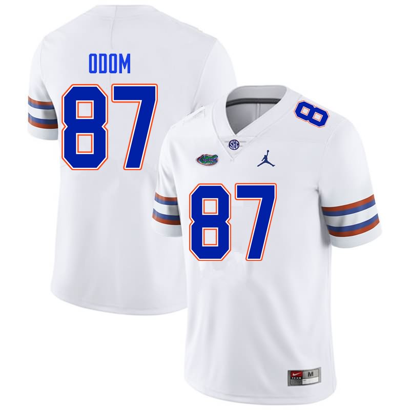 Men's NCAA Florida Gators Jonathan Odom #87 Stitched Authentic Nike White College Football Jersey FYA5365AI